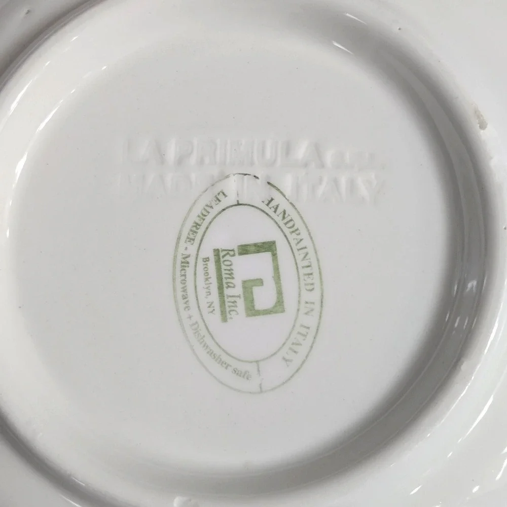 Set 4 La Primula  Pasta Soup Bowls Hand Painted Italy 8 1/4